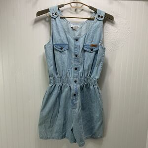 VINTAGE 80’s IDEAS denim shorts romper jumpsuit